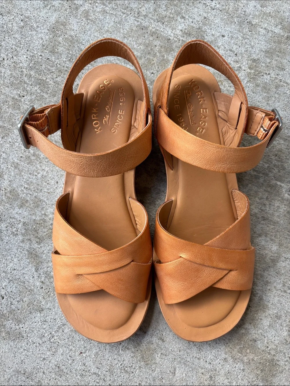Kork-Ease Myrna 2.0 Golden Sand Leather Cork Wedge Sandals